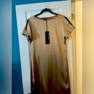 New Marc Aurel elegant gold shift dress with tags on. Size 6